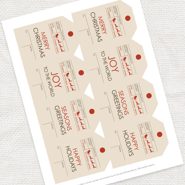 Reindeer express Christmas gift tags - PRINTABLE FILE