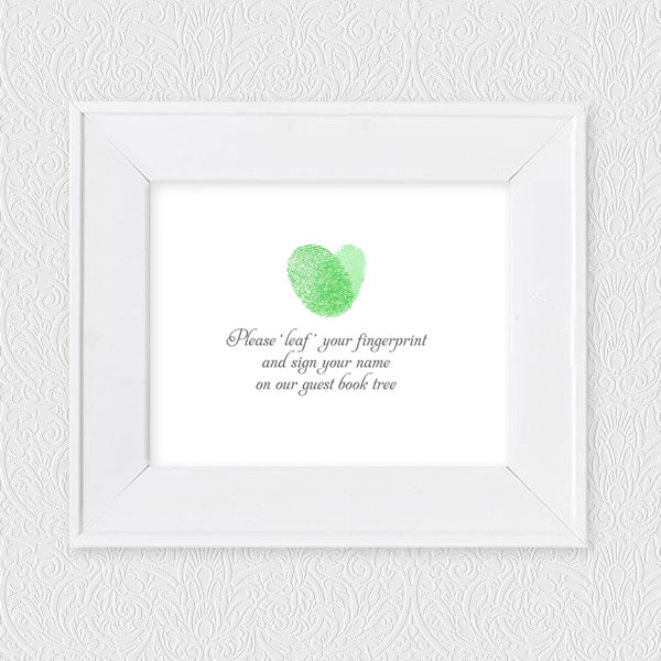 FREE fingerprint guest book sign green
