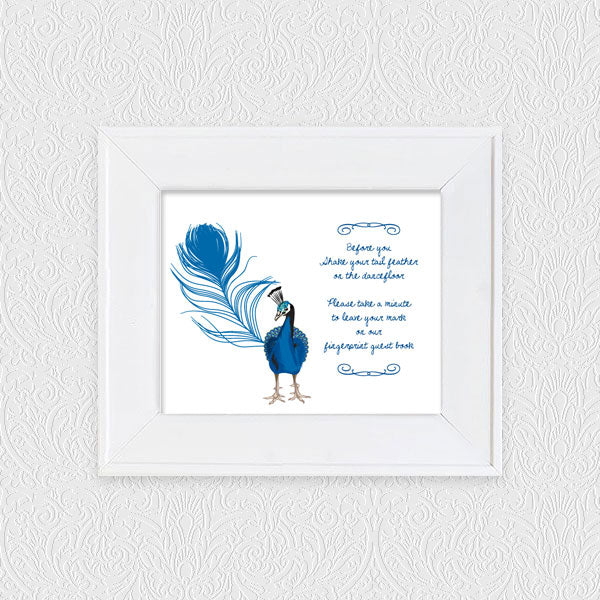 FREE peacock guest book sign
