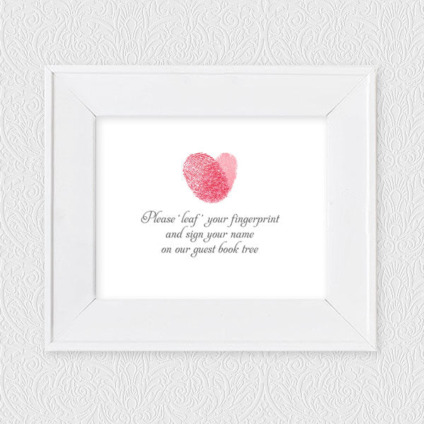 FREE fingerprint guest book sign red