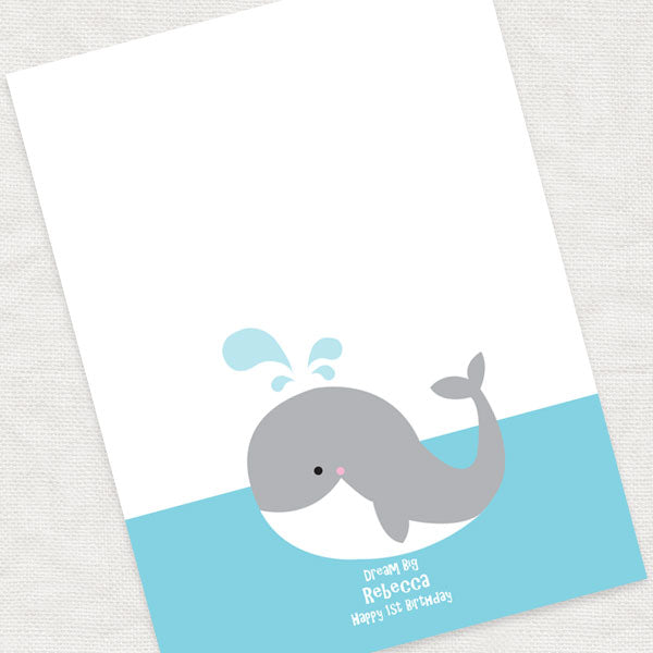 Whale fingerprint guest book print