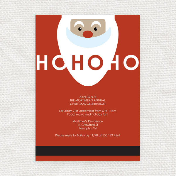 Santa Christmas party invitation - INSTANT DOWNLOAD PDF