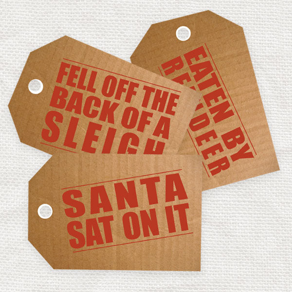 Funny cardboard Christmas gift tags - PRINTABLE FILE