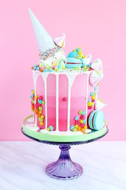 Melting ice cream drip cakes