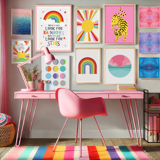 5 Tips to Style a Colourful Home Office Gallery Wal