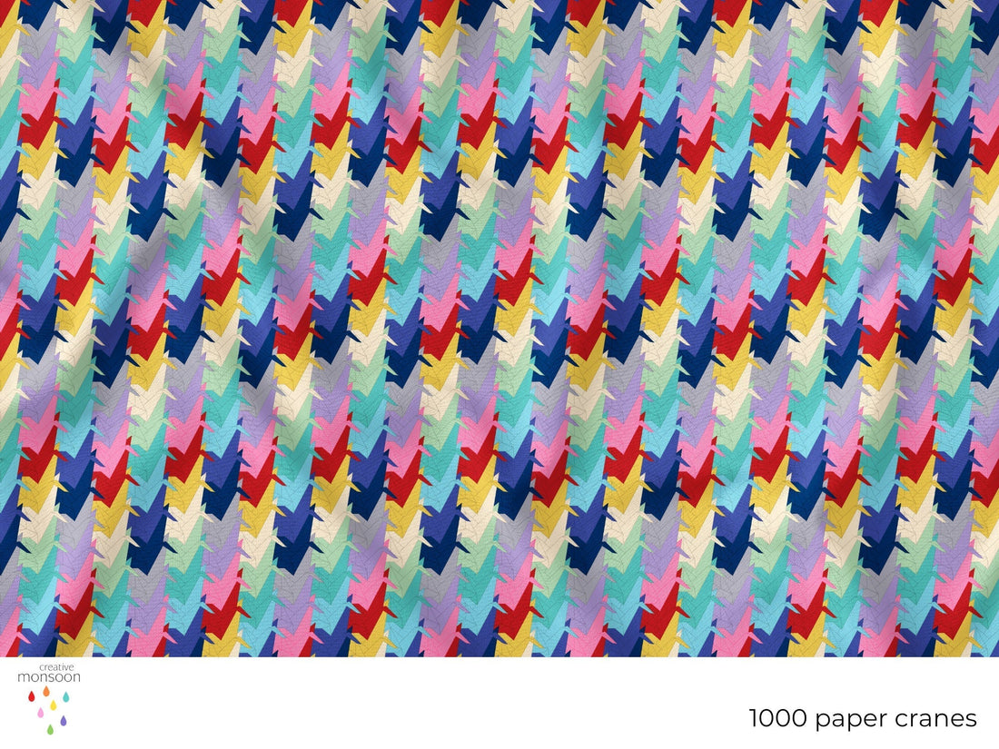 1000 Paper Cranes Surface Pattern Design for Fabric, Homewares and Product Design