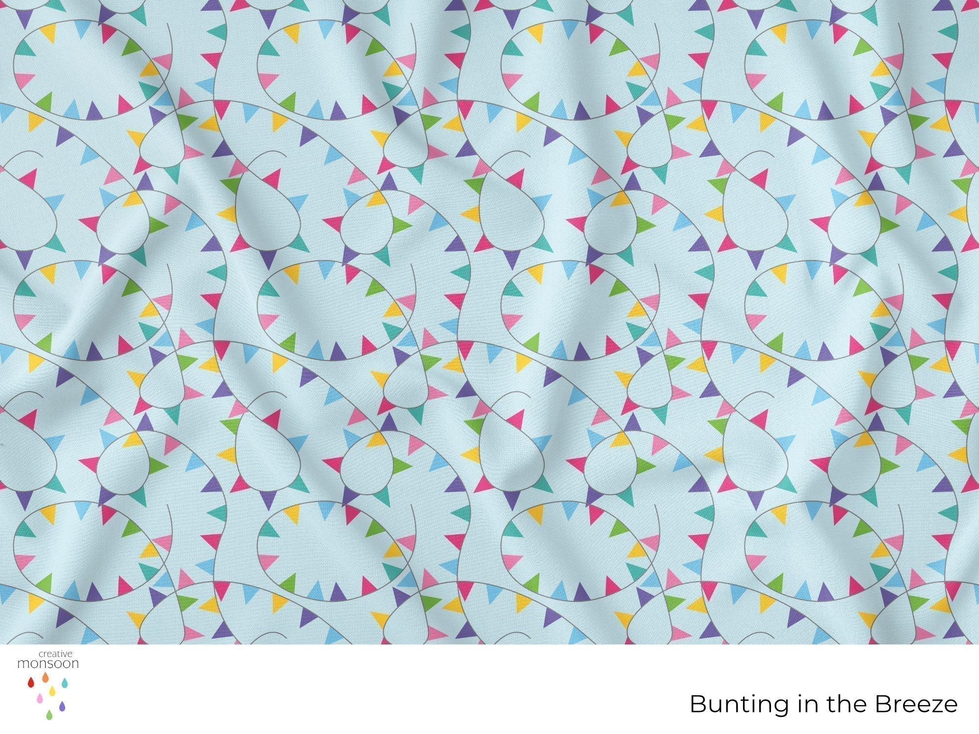 Bunting in the Breeze Surface Pattern Design for Fabric, Kids Products ...