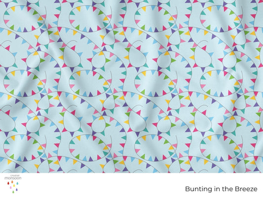 Bunting in the Breeze Surface Pattern Design for Fabric, Kids Products and Homewares