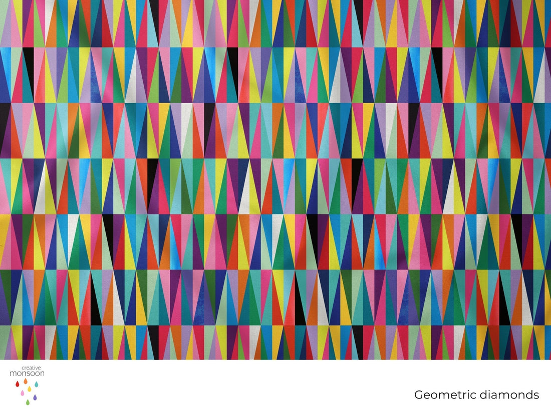 Geometric Diamonds Surface Pattern Design for Fabric, Homewares and Interiors