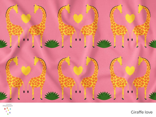 Giraffe Love Surface Pattern Design for Fabric, Baby Products and Homewares