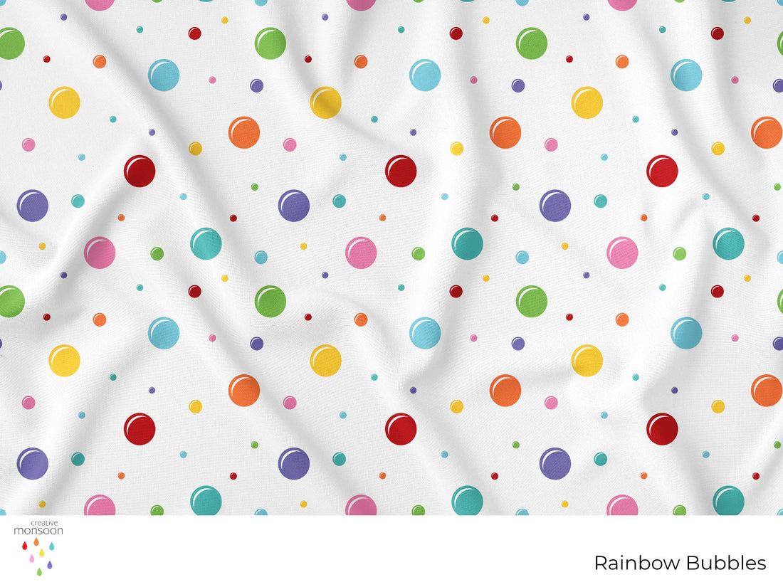Rainbow Bubbles Surface Pattern Design for Children’s Fabrics and Colourful Products