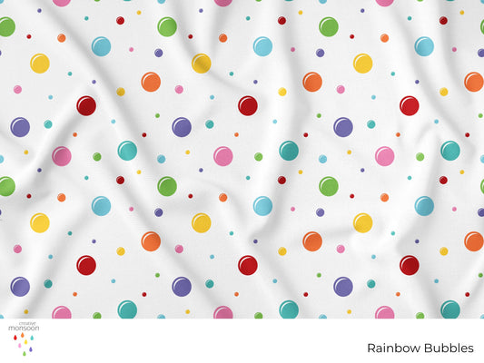 Rainbow Bubbles Surface Pattern Design for Children’s Fabrics and Colourful Products