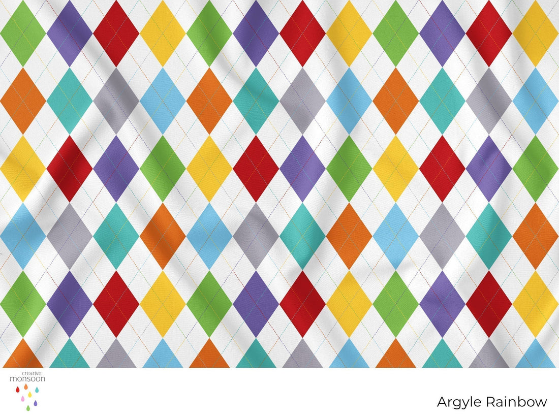 Rainbow Argyle Surface Pattern Design for Fabric, Homewares and Product Design
