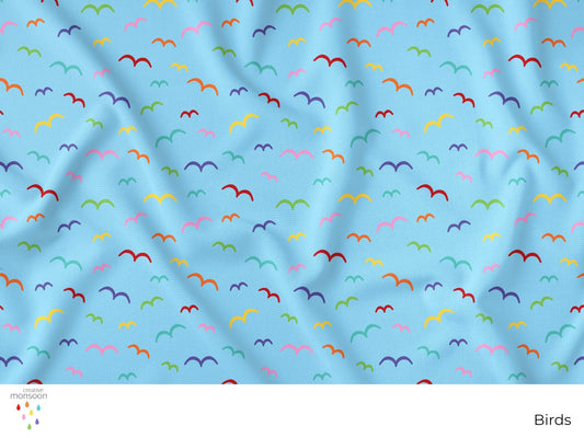Colourful Birds Surface Pattern Design for Fabric, Homewares and Product Design