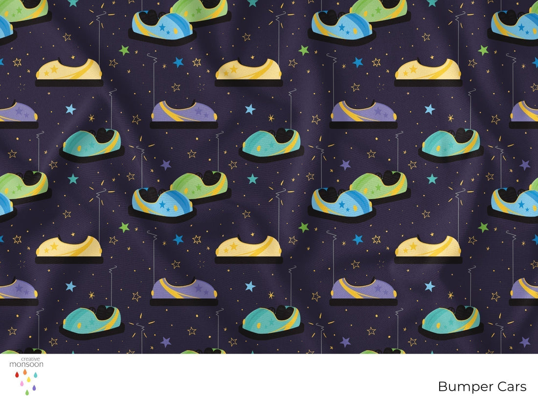Bumper car design by Australian surface pattern designer Creative Monsoon