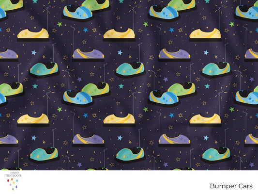 Bumper car design by Australian surface pattern designer Creative Monsoon