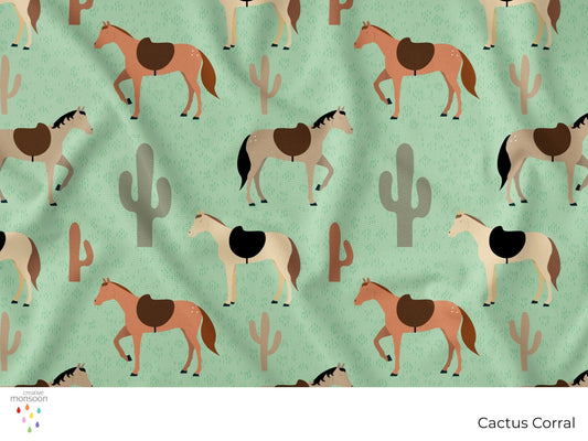 Cactus Corral Surface Pattern Design for Fabric, Kids Products and Homewares