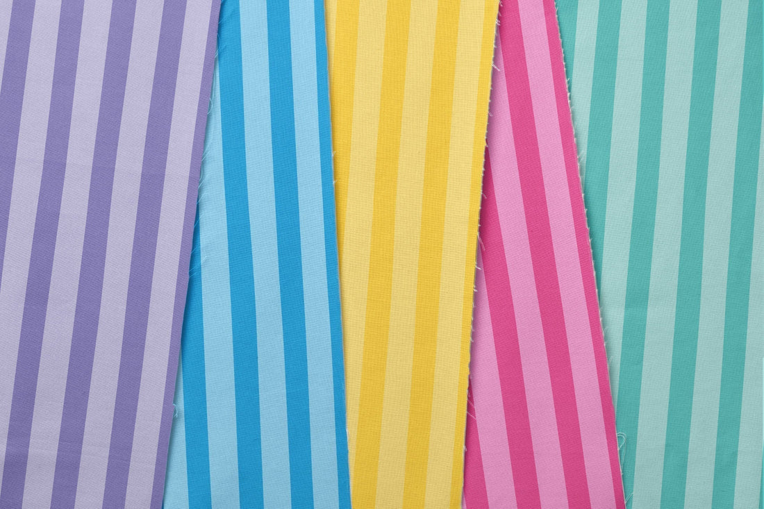 Coordinated candy stripes collection for textile licensing