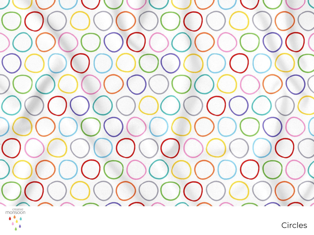 Colourful Circles Surface Pattern Design for Fabric, Homewares and Product Design