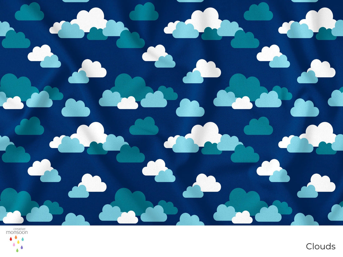 Clouds Surface Pattern Design for Fabric, Kids Products and Homewares