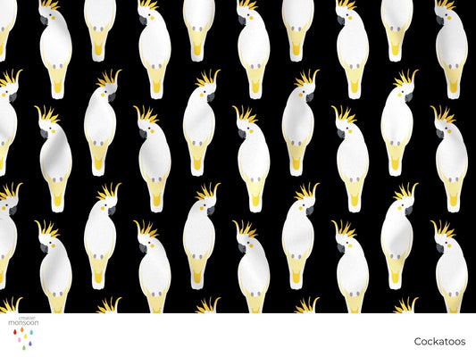 Cockatoos Surface Pattern Design for Fabric, Homewares and Australian-Inspired Products