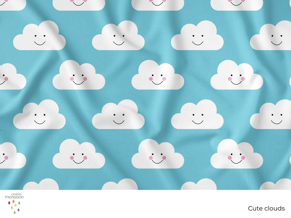 Cute Clouds Surface Pattern Design for Fabric, Baby Products and Homewares