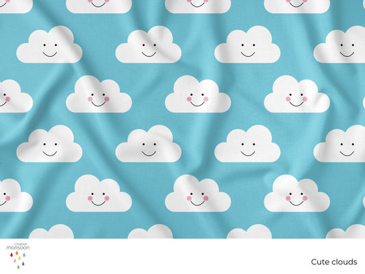 Cute Clouds Surface Pattern Design for Fabric, Baby Products and Homewares