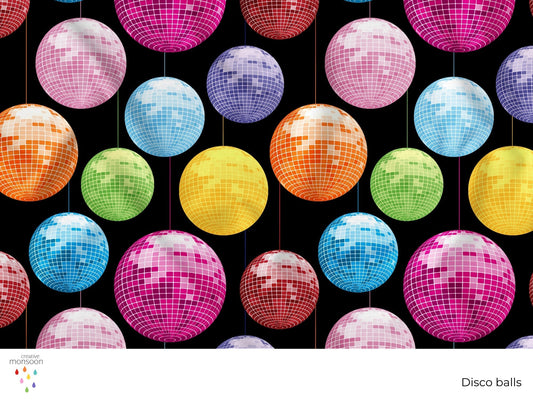 Disco Balls Surface Pattern Design for Fabric, Fashion and Homewares