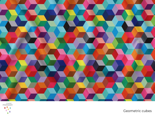 Geometric Cubes Surface Pattern Design for Fabric, Homewares and Interiors