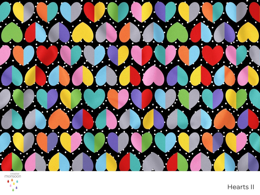 Confetti Hearts II Surface Pattern Design for Fabric, Stationery and Homewares