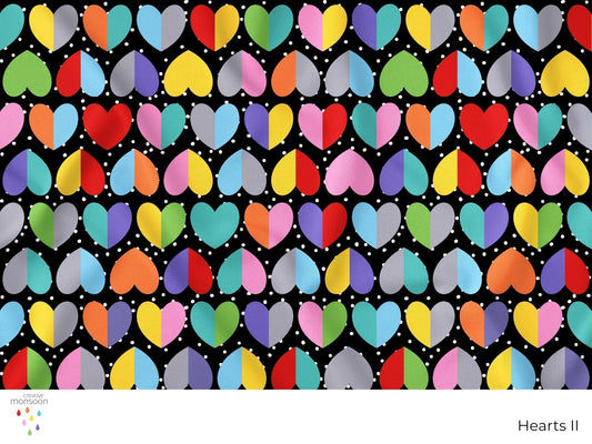 Confetti Hearts II Surface Pattern Design for Fabric, Stationery and Homewares