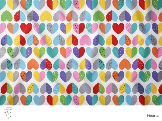 Colourful heart design by Australian surface pattern designer Creative Monsoon