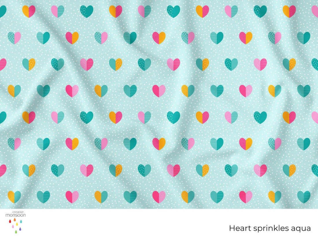 Heart Sprinkles Surface Pattern Design for Fabric, Baby Products and Homewares