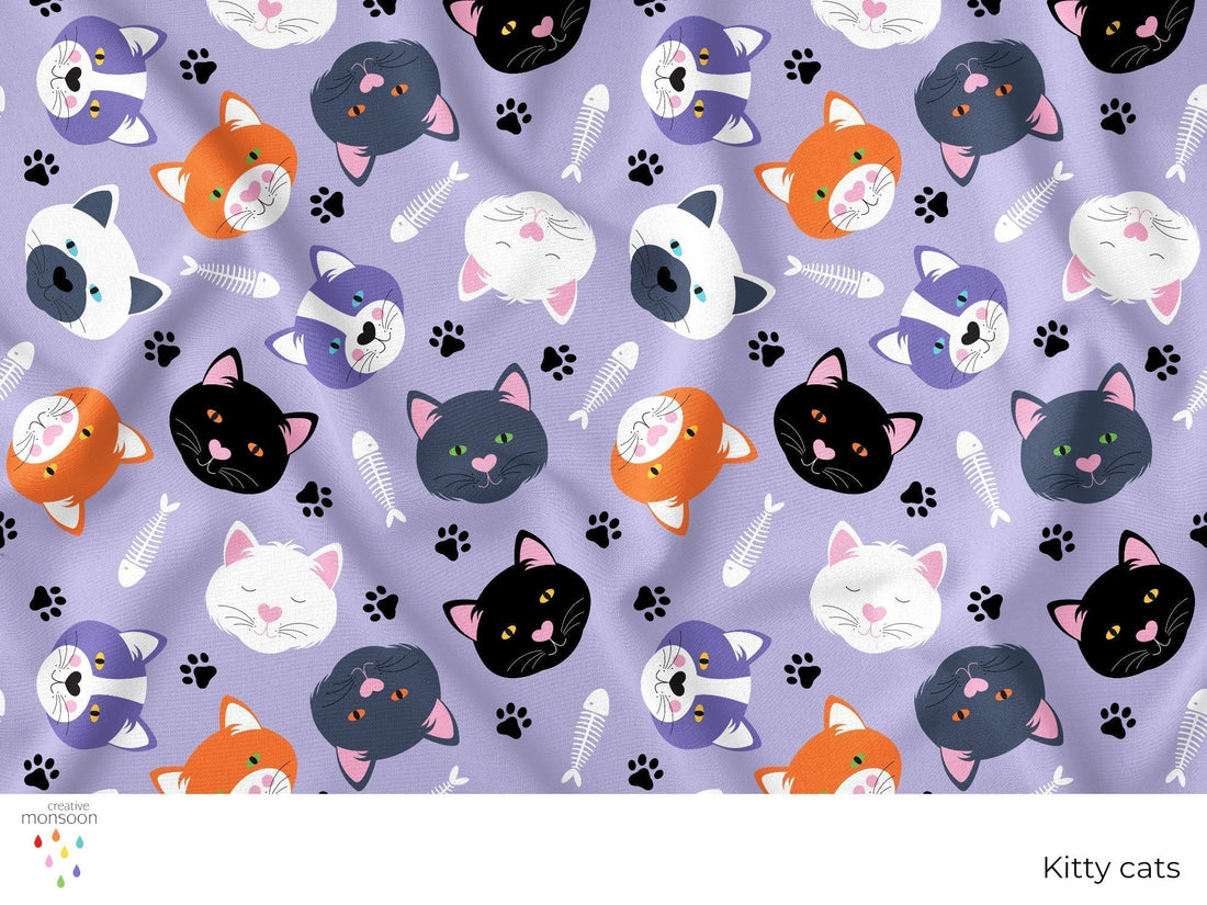 Kitty Cats Surface Pattern Design for Fabric, Kids Products and Homewares
