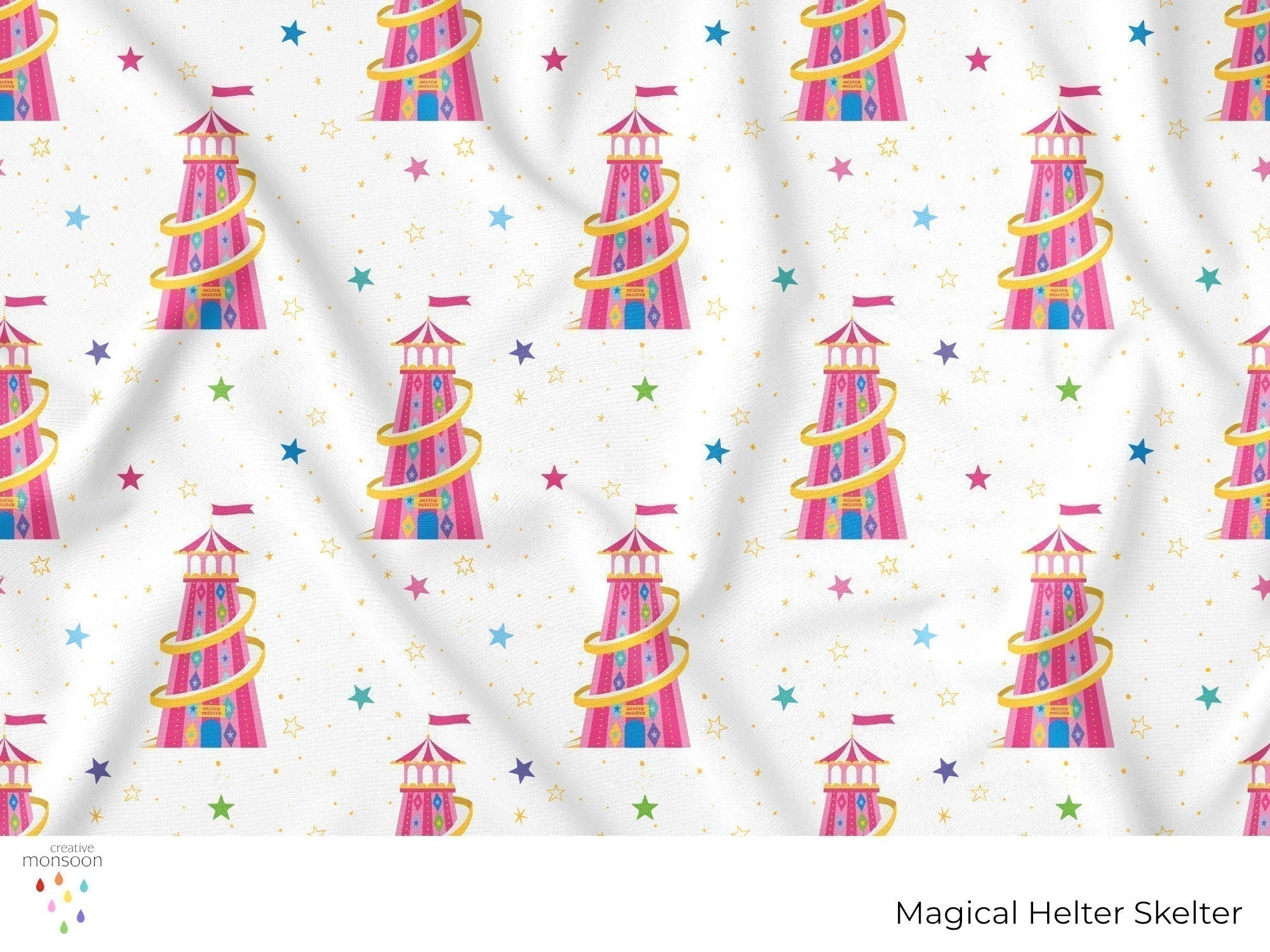 Magical Helter Skelter Surface Pattern Design for Fabric, Kids Product ...