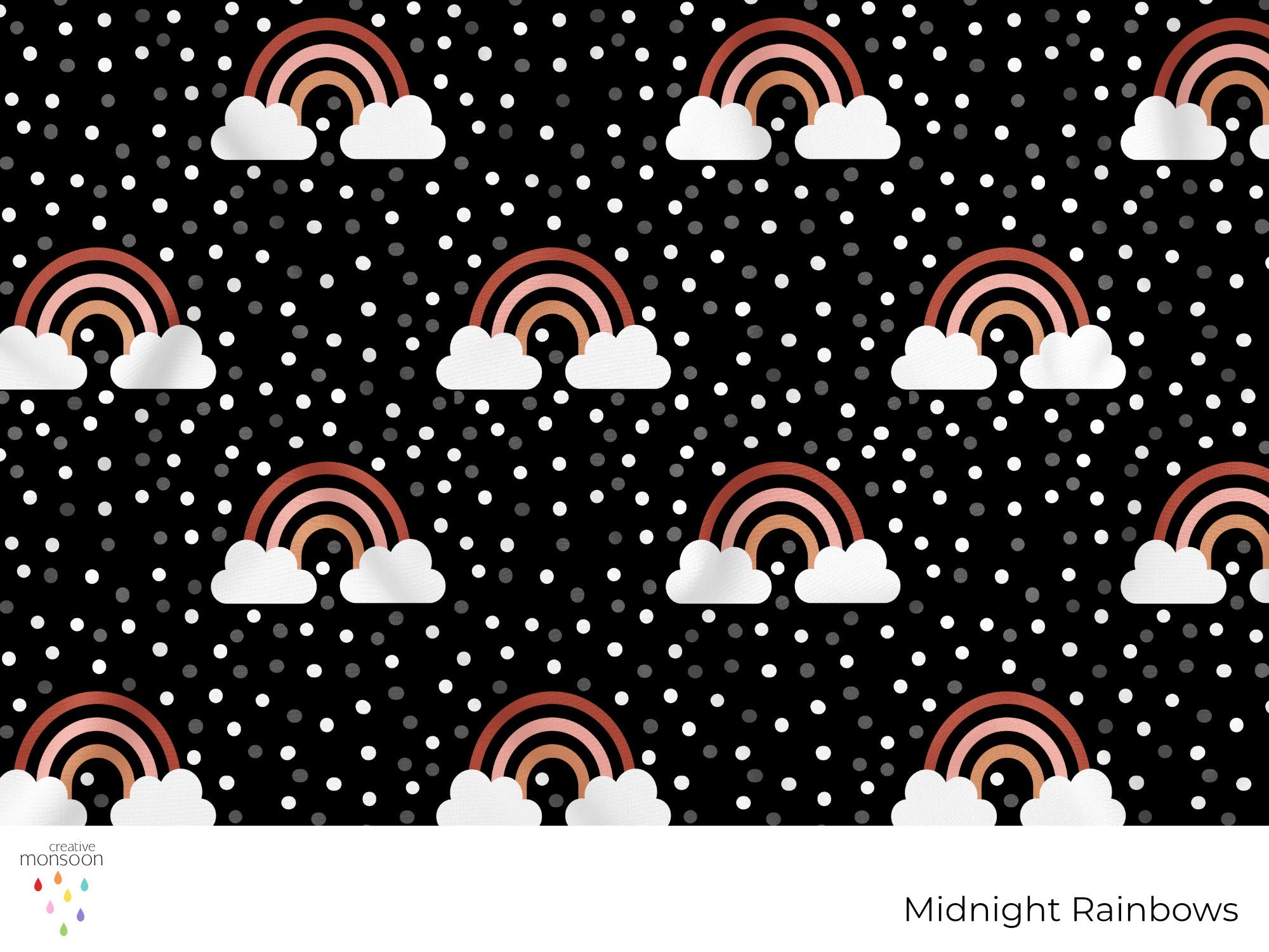 Midnight Rainbows Surface Pattern Design for Fabric, Kids Products and ...
