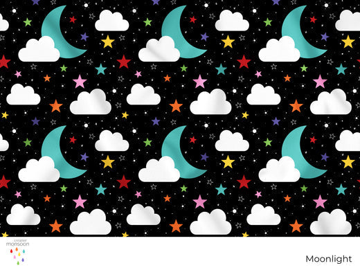 Moonlight Surface Pattern Design for Fabric, Kids Products and Homewares