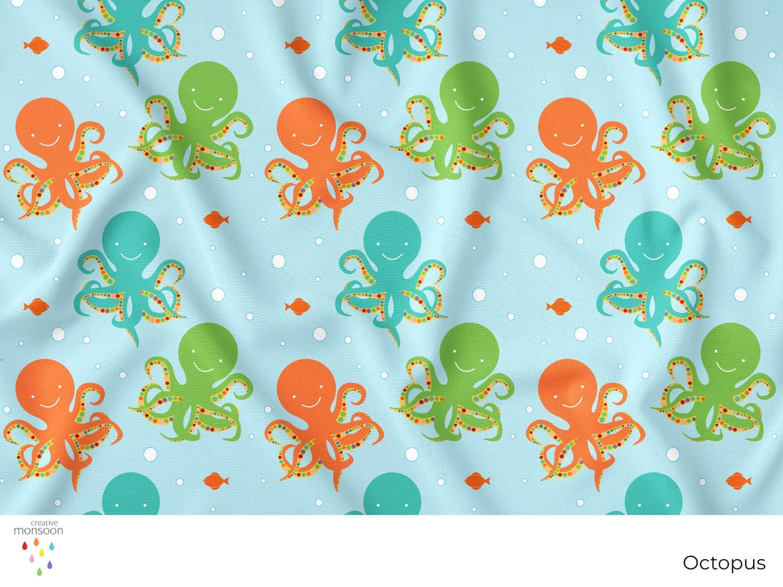 Octopus Surface Pattern Design for Fabric, Kids Products and Homewares