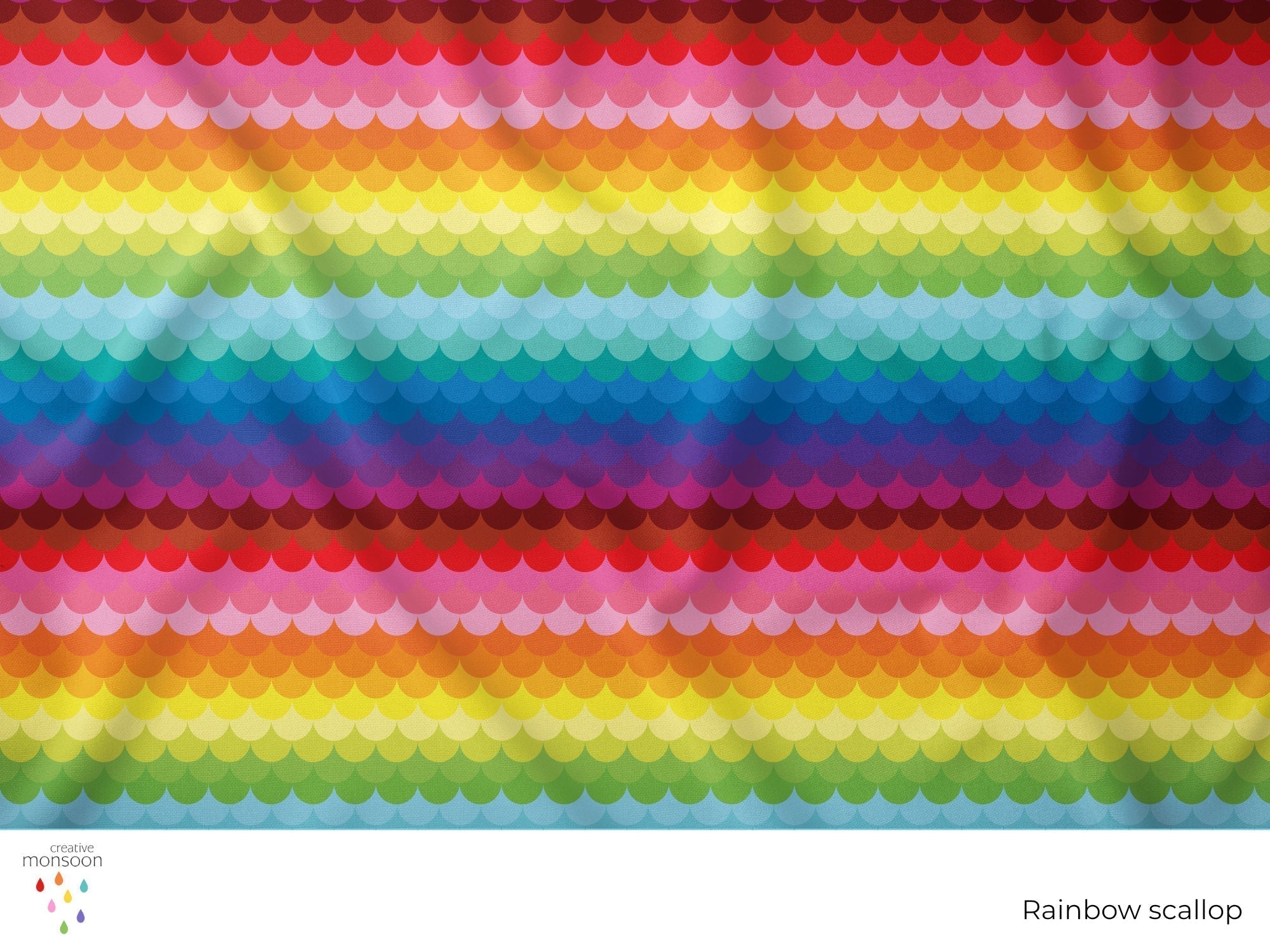 Rainbow Scallop Surface Pattern Design for Fabric, Homewares and Produ ...