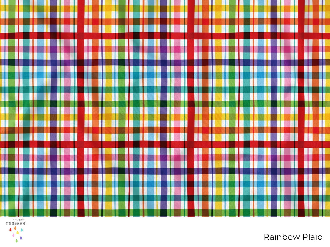 Rainbow Plaid and Gingham Surface Pattern Collection for Fabric, Homewares and Product Design