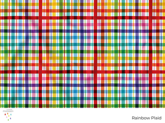 Rainbow Plaid and Gingham Surface Pattern Collection for Fabric, Homewares and Product Design