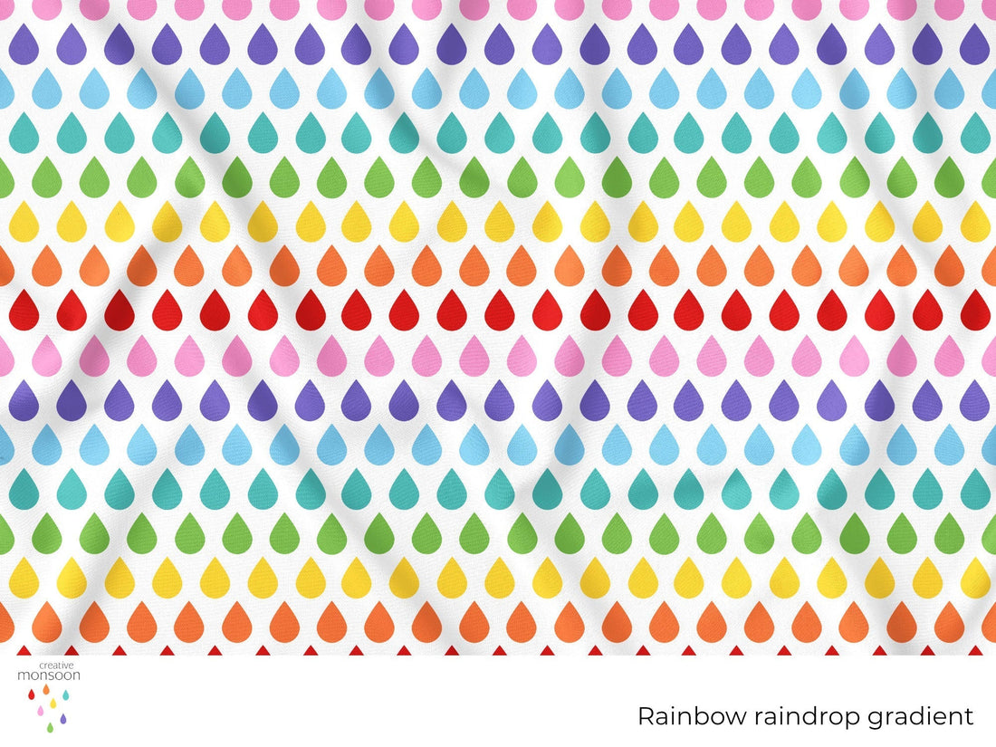 Rainbow Raindrop Gradient Surface Pattern Design for Fabric, Homewares and Product Design