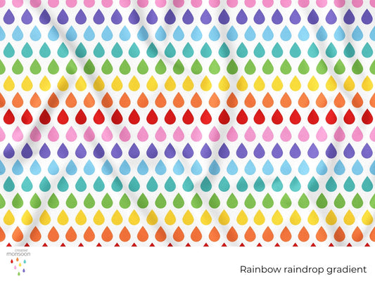 Rainbow Raindrop Gradient Surface Pattern Design for Fabric, Homewares and Product Design