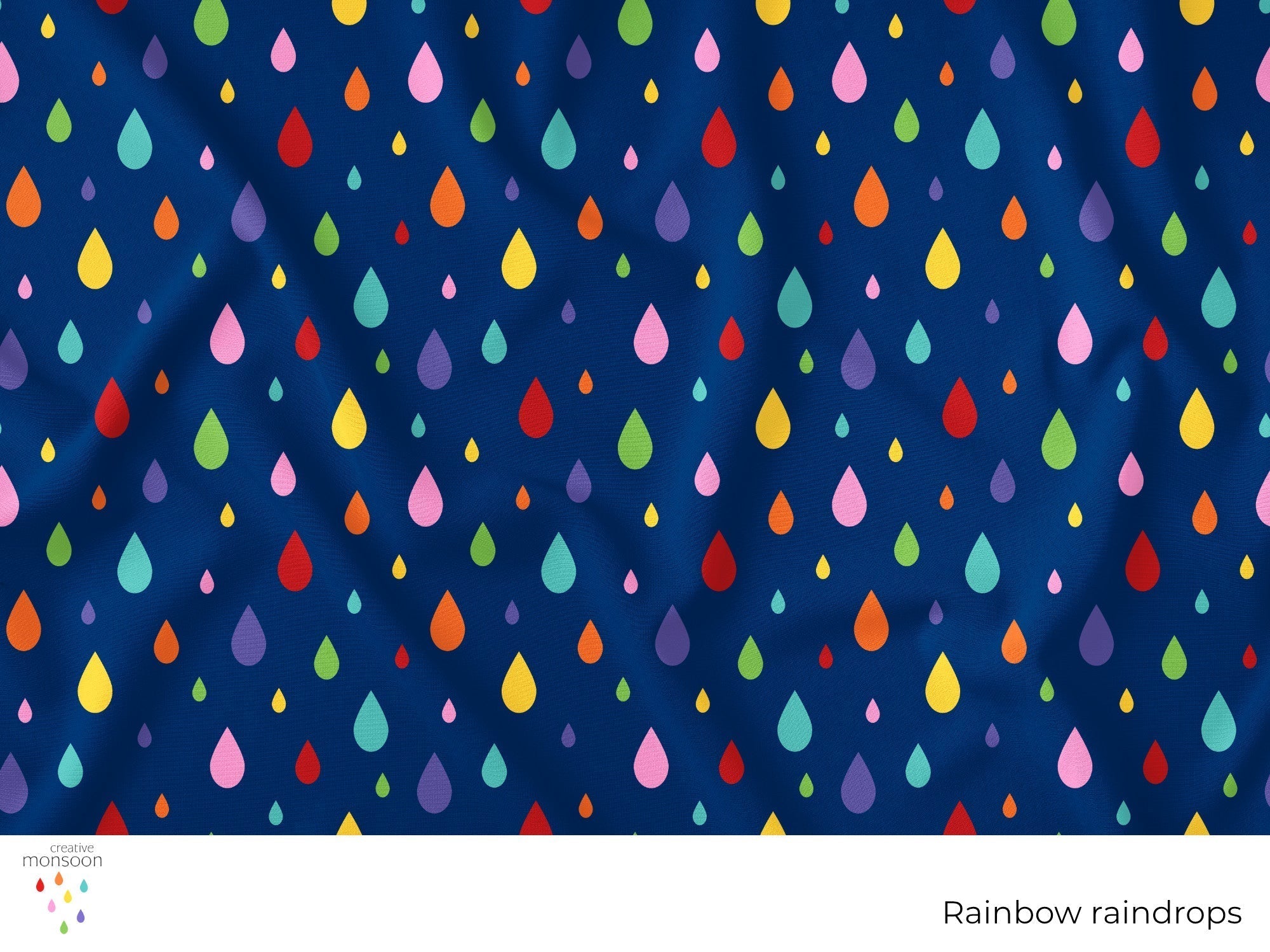 Rainbow Raindrops Surface Pattern Design for Fabric, Kids Products and ...