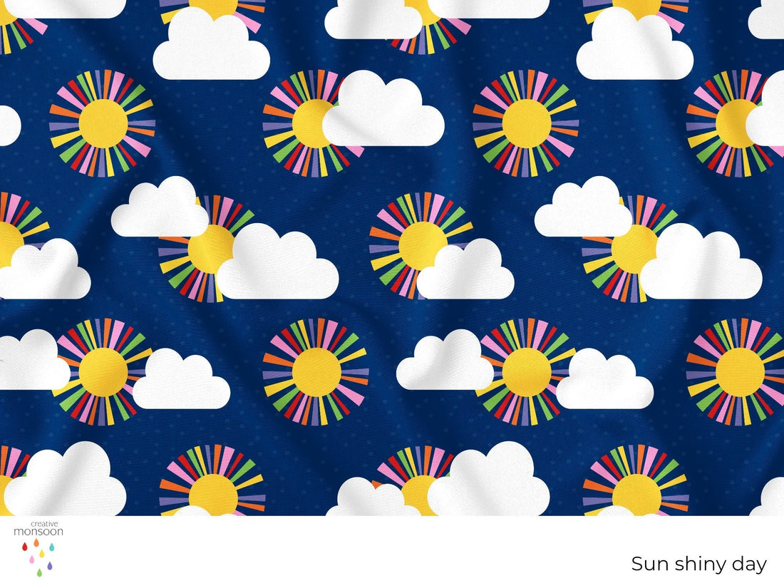 Sun Shiny Day Surface Pattern Design for Fabric, Kids Products and Homewares