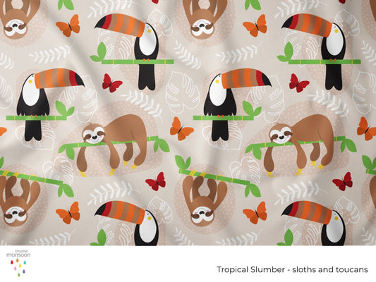 Tropical Slumber Surface Pattern Design for Fabric, Baby Products and Homewares