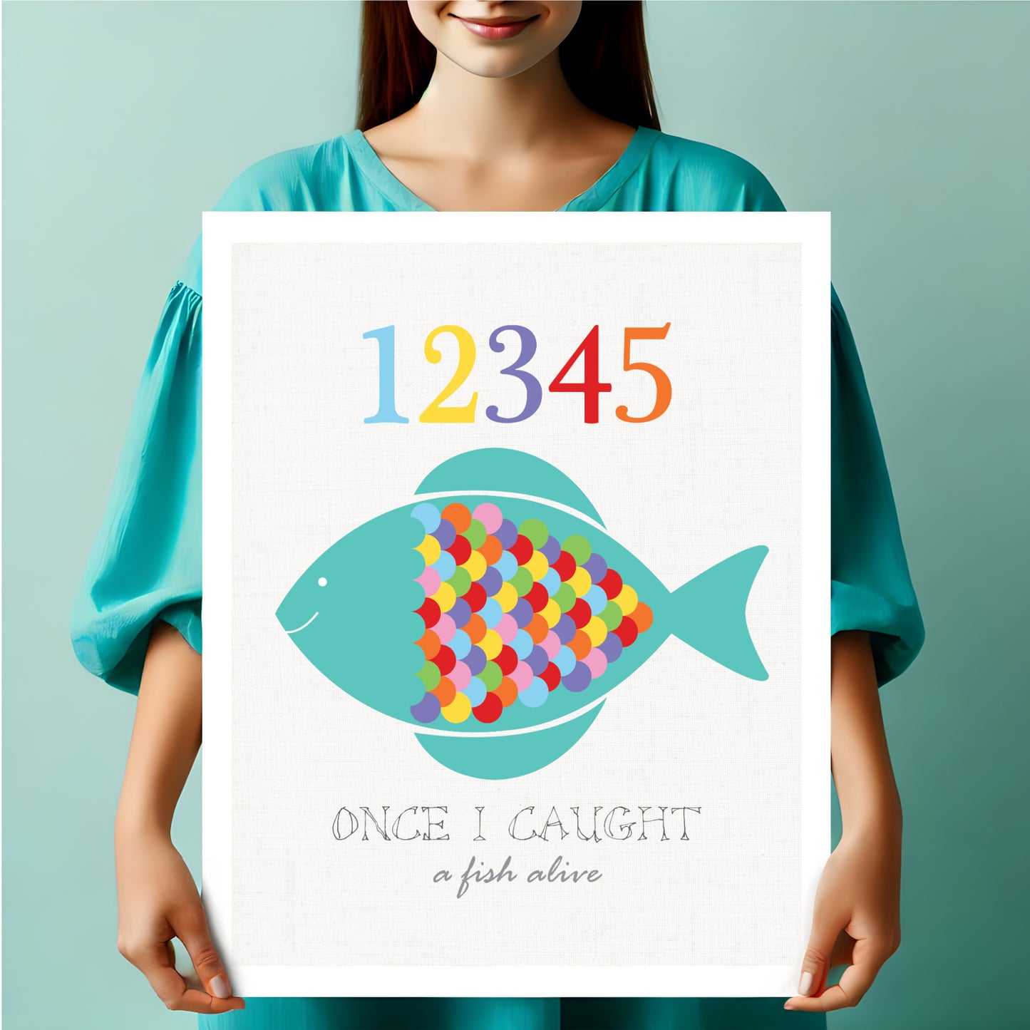 12345 fish print