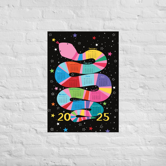 2025 Year of the Snake Calendar Poster