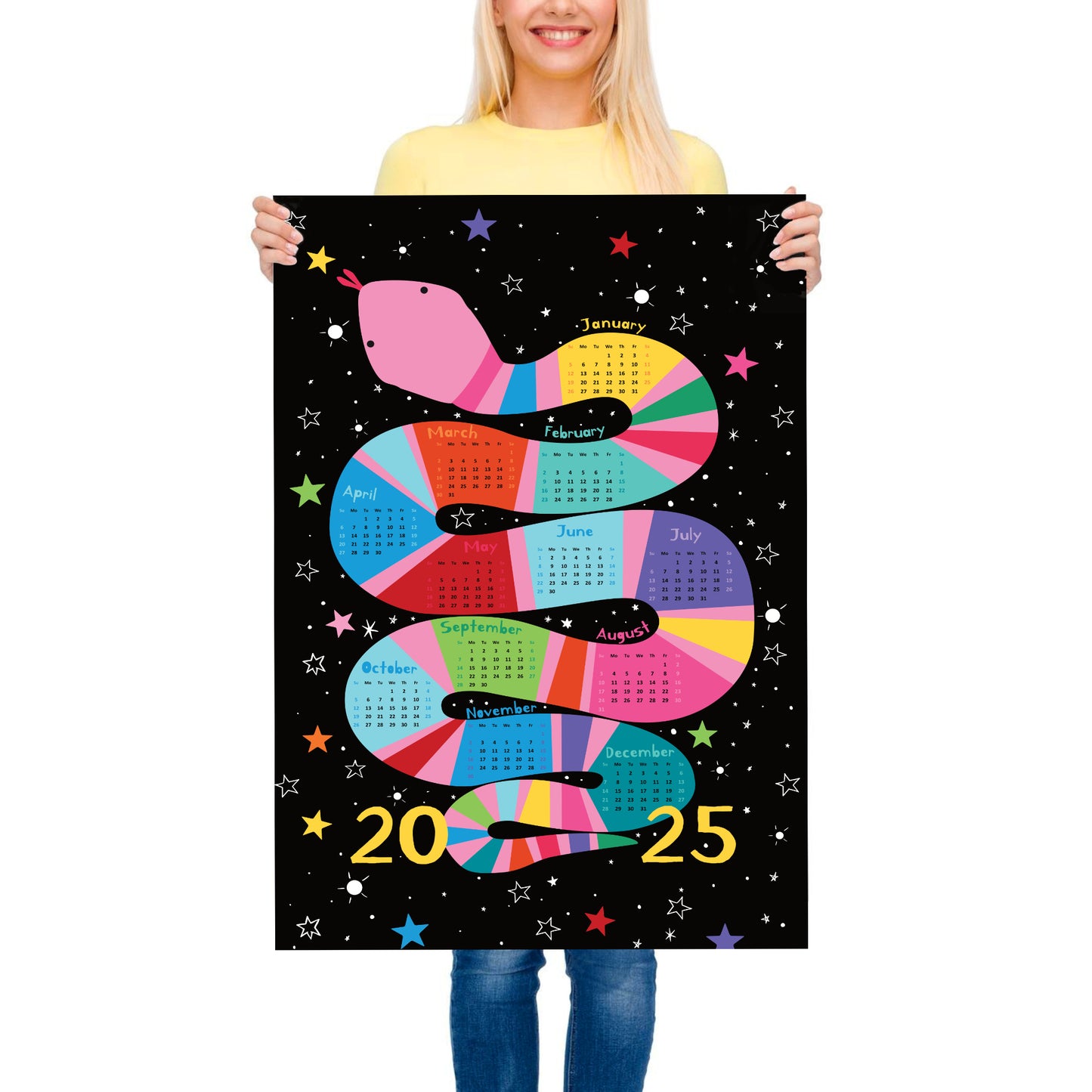 2025 Year of the Snake Calendar Poster