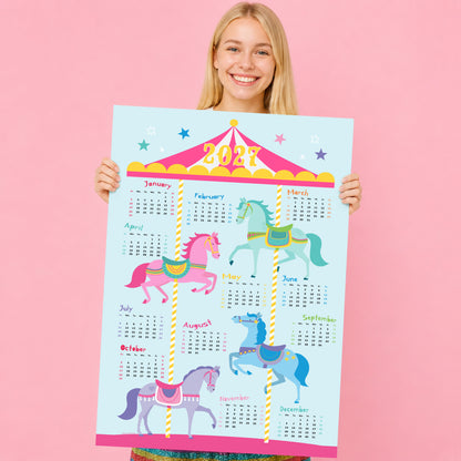 2027 Carousel Calendar Poster